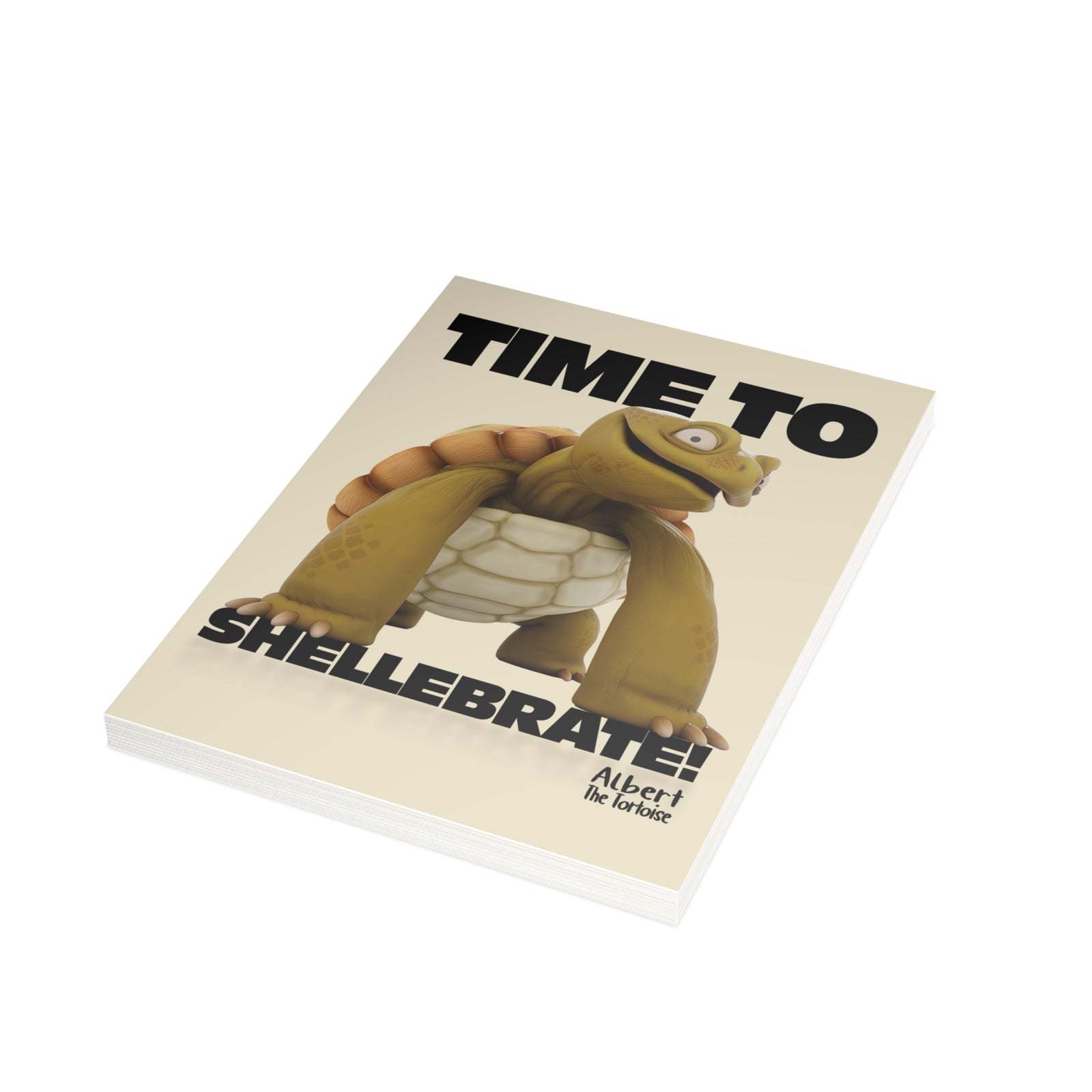 Albert Tortoise "Time to Shellebrate!" Greeting Card (10 pcs)